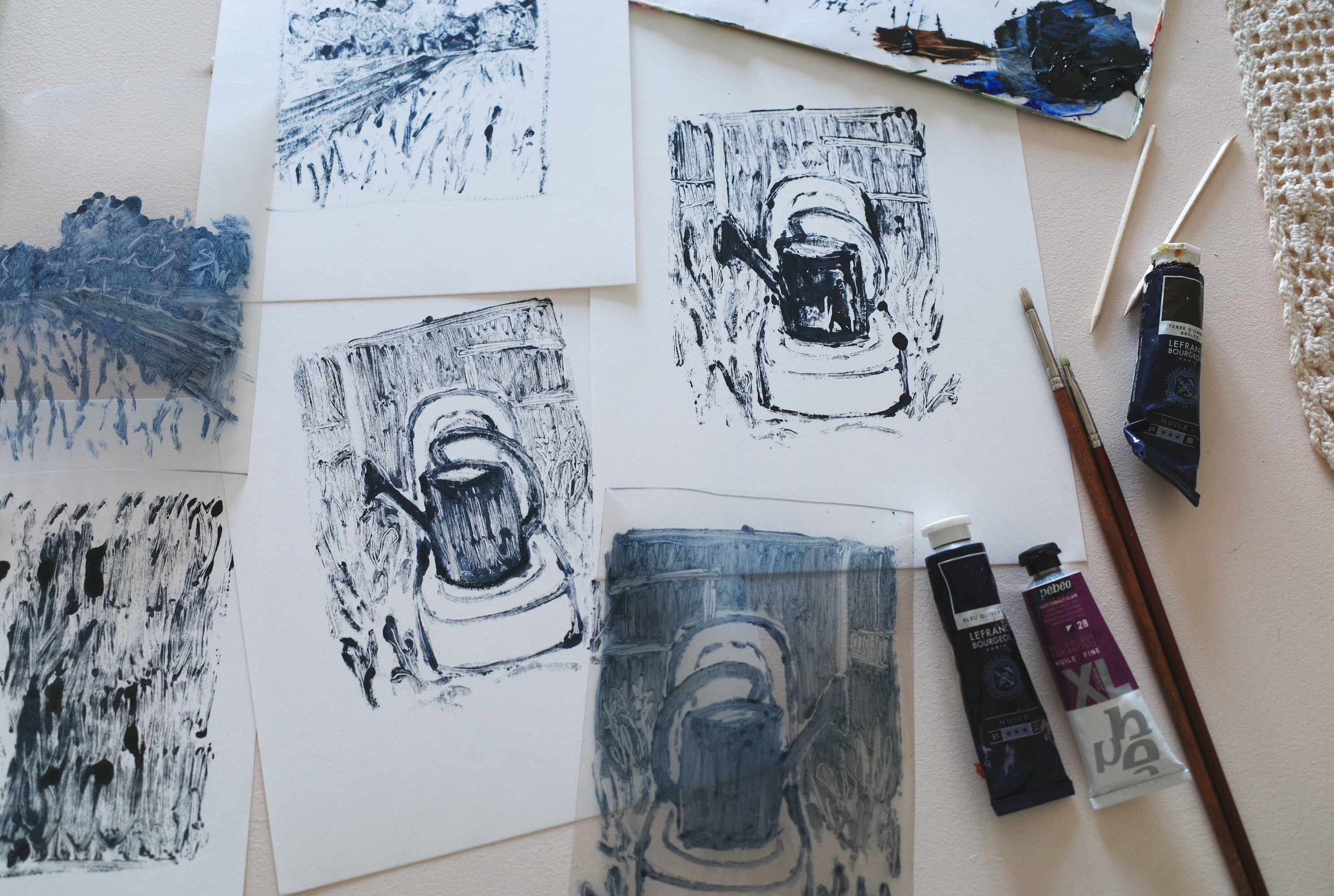 Atelier impression monotype